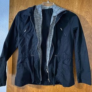 Black jacket with hood